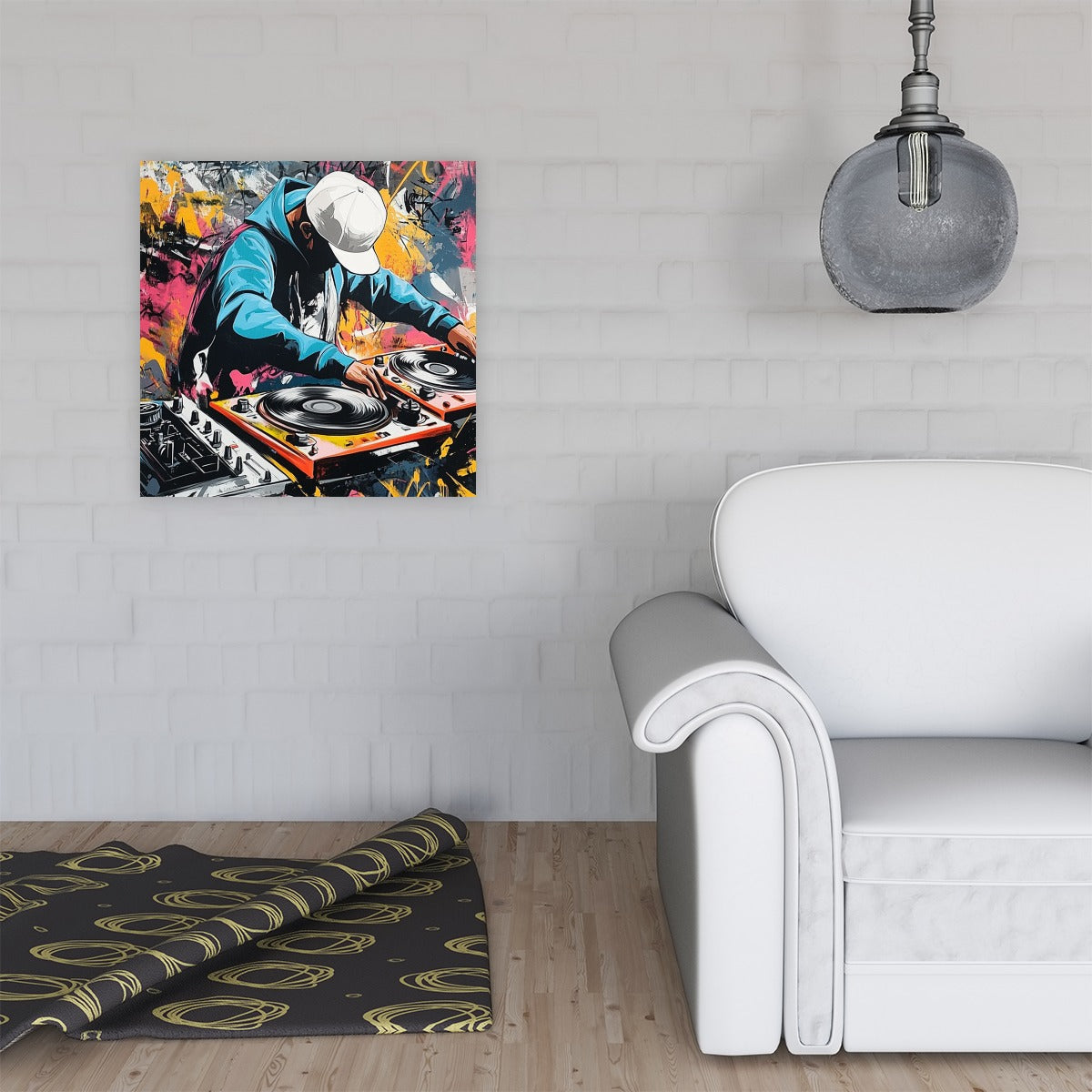Urban DJ Art Print - Durable Polyester Canvas with Stain-Resistant Coating for USA Homes
