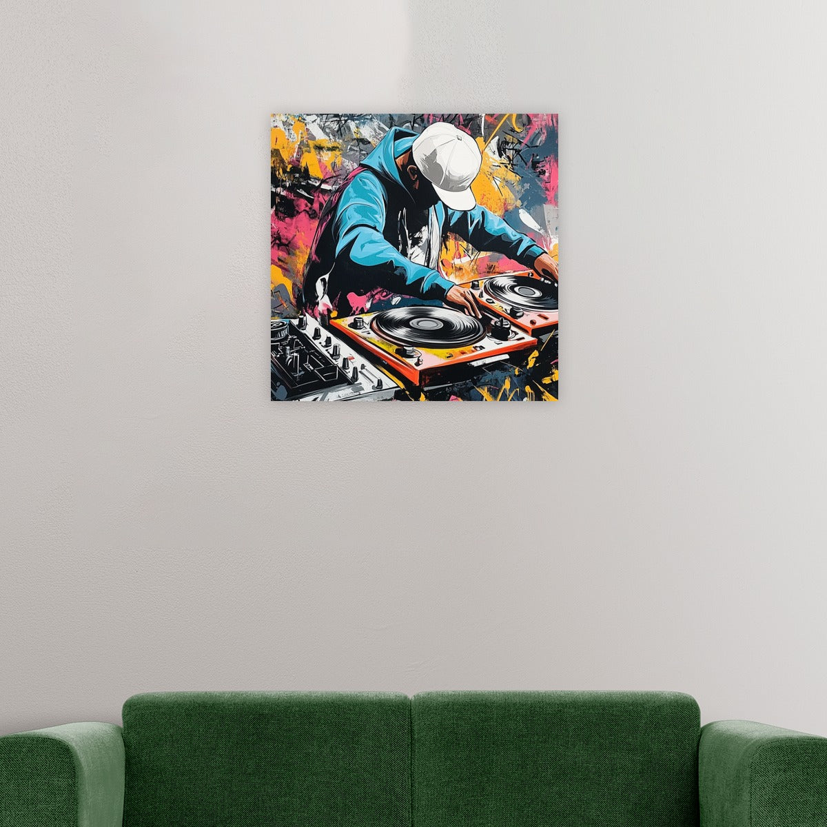 Urban DJ Art Print - Durable Polyester Canvas with Stain-Resistant Coating for USA Homes