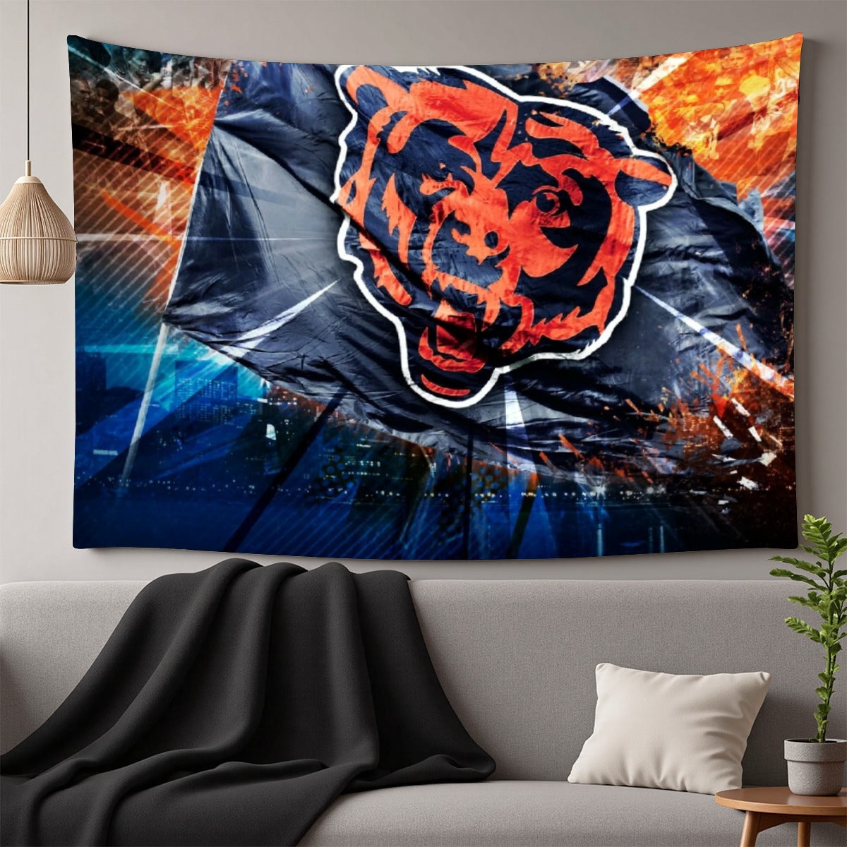 Dystynct Customs Chicago Bears Graphic Tapestry