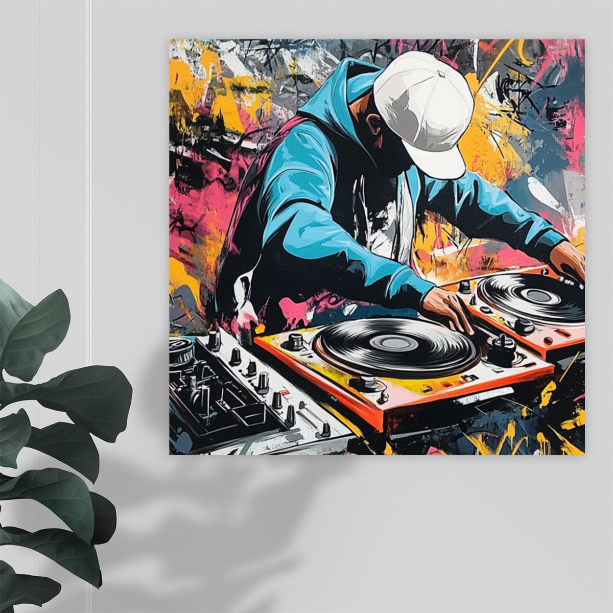 Urban DJ Art Print - Durable Polyester Canvas with Stain-Resistant Coating for USA Homes